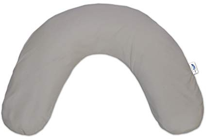 Theraline Schlaf- und Nackenkissen mittel Gr. 100x21cm | Perlenfüllung | inkl. Bezug Grau Bambus-Kollektion