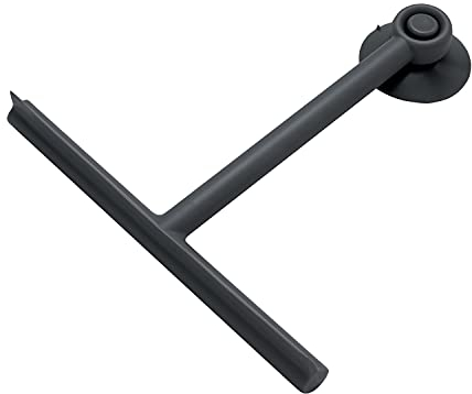 Gedy G-Mirissa, Tergivetro per Doccia Colore Nero e Gancio con Ventosa, Pulisci Vetro in Resina e Gomma, Misure 23 x 22 x 3 cm e Peso 0,1 kg, 2 Anni di Garanzia, Design R&S