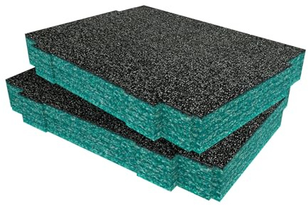 Shadow Foam Inserts for Makita Makpac – DIY Foam Insert for Tool Box Organization – Tool Boxes & Tool Storage System - Twin Pack - Teal (50mm Depth)