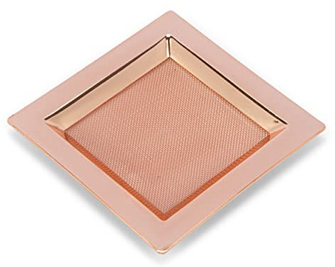 NKLaus Eckiges Räuchersieb Rosegold Edelstahl 8x8 cm Quadratisch Weihrauchgefäß 1215