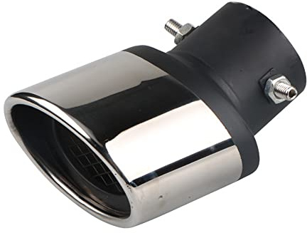 Tubo di Scarico per Auto, TOTMOX Tubo di Scarico Posteriore in Acciaio Inossidabile Curva/Diritto Silenziatore per Gola di Coda per Tubo di Scarico per Auto di Diametro 3,8-5,4 cm, Blu/Argento