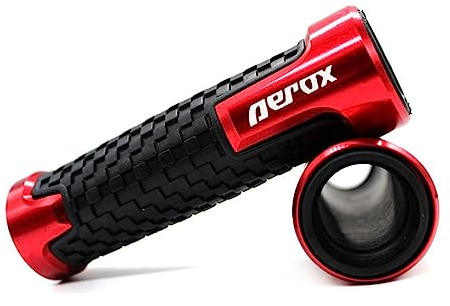 Motorrad Griff Logo Aerox Für Yamaha Aerox155 Aerox 155 2017 2018 Motorradzubehör 7/8 '' 22MM CNC Lenkergriffe Griff Griff Lenker Motorrad-Lenkergriffe (Color : Red)