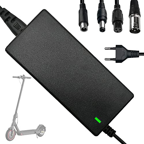 Lotvic Ladegeräte Für Scooter, Hoverboard Ladekabel, E Scooter Ladegerät, Universal-Ladegerät mit 3 Anschlüssen,Ladegeräte für Scooter 36V Akku Ladegerät Ausgang 42V 2A Netzteil für Elektrofahrräder
