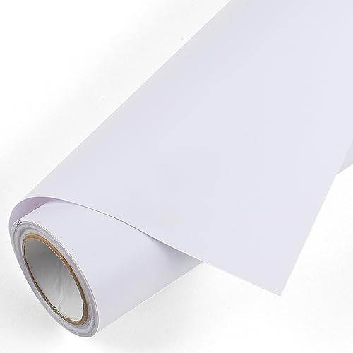 Lya Vinyl Vinylfolie Plotter, 30,5 cm x 274,5 cm PET-Rückseite Selbstklebend Plotterfolie für Cricut, Silhouette Cameo, für Partydekoration, Tassen, Glas, Kunststoff (Weiß)
