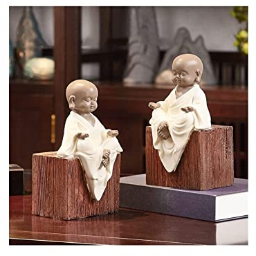 OXOAMP Regale Bücher rutschfeste Buchstützen, einzigartige Zen-ähnliche Mönch-Buchstütze, kreative buddhistische Ornamente, Heimdekorationen, einfach Buchstütze