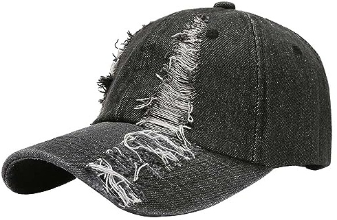 Kangqifen Herren Damen Distressed Used-Look Abgenutzte Denim Gewaschener Baumwolle Baseballkappe Caps
