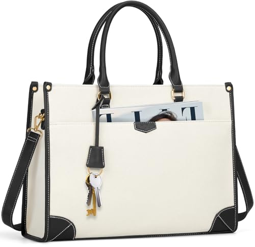 Bolso de mano para ordenador portátil de 15,6 pulgadas, bolsa de curso Tolie, gran bolso para compras de trabajo diario de viaje