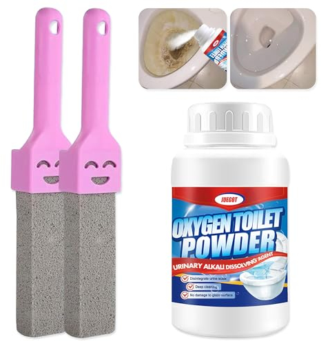 Juegot Bimsstein für die Reinigung der Toilette, reinigt kraftvoll harte Wasserringe für die Reinigung der Toilette im Haushalt, Packung Bimsstein Toilettenschüssel reinigen Bürste 3PCS