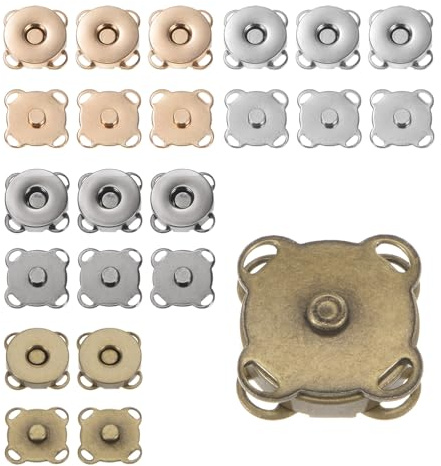 QUARKZMAN Magnetischer Druckknopf, 1,4 cm, 4 Farben, Metallverschlüsse, Magnetverschlüsse zum Aufnähen, Ersatz-Magnetverschlüsse für Geldbörsen, Heimwerken