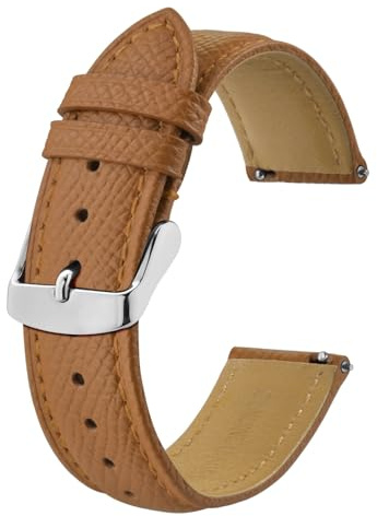 BISONSTRAP Uhrenarmbänder mit Schnellverschluss,Textur Leder Uhrenarmband für Herren und Damen, 16mm 18mm 19mm 20mm 22mm