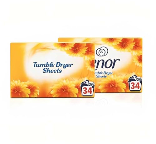 2 x 34 Tumble Dryer Sheets Summer Breeze Fabric Conditioner Fresh Clothes Fresh Fragrance Long Lasting Freshness Tumble Drying for Clean & Soft Fabrics (68 Sheets)