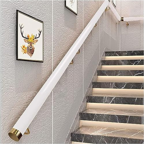 Genérico barandillas de Escalera Pasamanos de Escalera montado en la Pared Tubo de Soporte de pasamanos de PVC Antideslizante Blanco para Ancianos o niños Pasamanos para escaleras