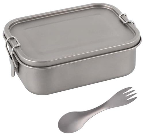 Pure Titanium Lunch Box 800ML， Square Sealed Bento Box Suitable for Outdoor Camping Or Self-Driving Tours，One Color-1 800ml