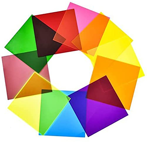 Acryl-Kunststoffplatten, 9er-Pack farbige, durchscheinende Acrylplatten, 4 x 4 x 0,12 Zoll große Acrylplatten for Laserschneiden von bunten Acrylplatten-Kunststoffplatten