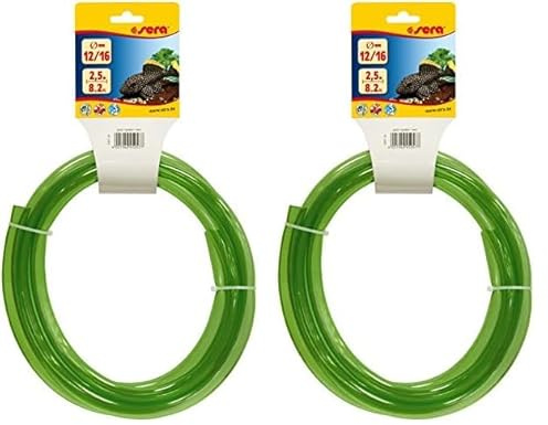 sera 45057 44546 Schlauch grün 2,5 m - Schauch fürs Aquarium - Flexible Schläuche in verschiedenen Durchmessern, Längen und Farben (Packung mit 2)