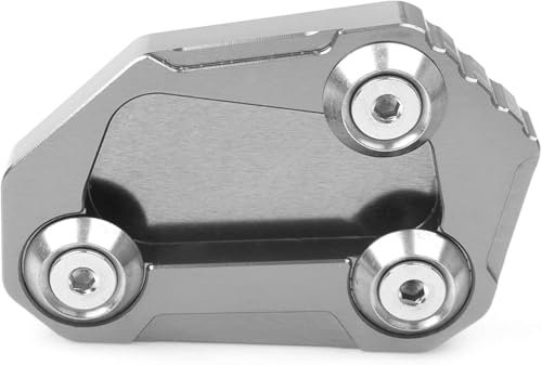 Motorrad-Seitenständer-Puck Motorräder für BMW S 1000 R 2014 2015 2016 CNC Aluminium Motorrad Kickstand Fuß Seitenständer Verlängerungspolster Stützplatte(Grau)