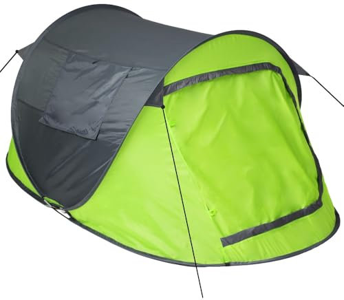 Wurfzelt Pop-Up Zelt Automatik Camping Strand Trekkingzelt Festival 2 Personen (Grün-Grau | 401675)