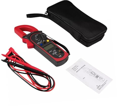 PartyKindom Digitale Stromzange Multimeter Ac/dc Strommessgerät mit Temperatur und Spannungsmessung Rot Tragbares Zangenmessgerät für Elektrische Prüfungen