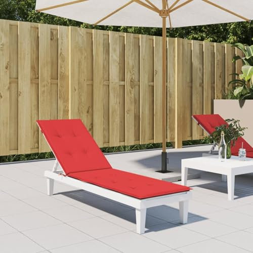Xichuzi Liegestuhl-Auflage, Hollywoodschaukel Auflage, Sonnenliege Auflage, Gartenliege Auflage, Liegenauflage, Deckchair Auflagen, Rot (75+105) x50x3 cm