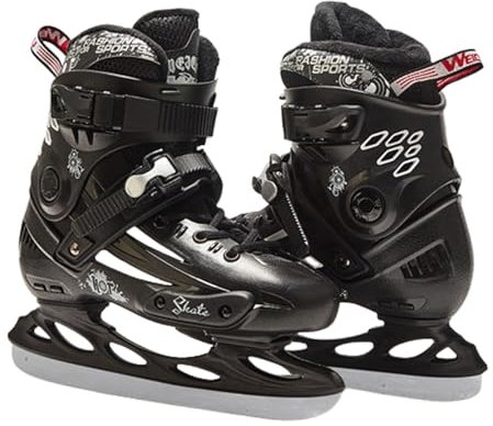 Schlittschuhe für Mädchen und Jungen,Jugend Eishockey Schlittschuhe Komfortabel und Warm,Eislaufschuhe mit Schnellschnürsystem & Push-Lock-Schnalle für Sicheren Halt,für Eislaufbahnen