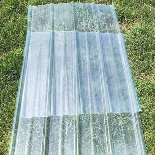FRP-Tageslichtplatten,Klar Wellplatten,Wellbahn Profilplatten Trapez,Frostbeständige/Isolierende Dachplatten,Gewächshausplatten,Längenzuschnitt Möglich,1,5mm dick, 3/5/7/9 Stück(5 Pcs,0.9x0.5m/35x20in