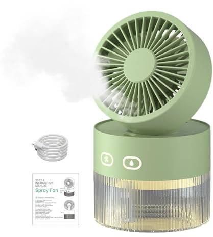 Ventilador de mano – Ventilador de mano recargable portátil – Ventilador de mano plegable de carga USB – Ventilador de mano de refrigeración por agua eficiente para senderismo, camping, oficina en