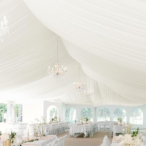 8 pannelli avorio tende da soffitto per matrimoni tende da soffitto 1,5 m x 9,1 m tessuto drappeggio arco di nozze in poliestere di alta qualità drappeggi per soffitti decorazioni per matrimoni per