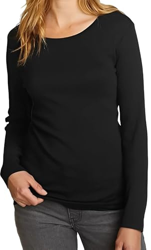 harlogistics Womens Plain Long Sleeve Round Neck Top Tshirt - Stylish Fit T-Shirt for Girls - Casual Wear - Basic Womens Stretch T-Shirt - Basic Stretchable Tees