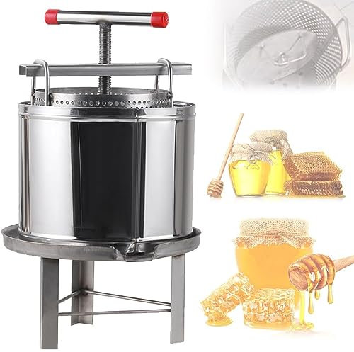 Extracteur et presse à miel manuel en acier inoxydable, centrifugeuse de cire de qualité alimentaire pour apiculture domestique et traitement du miel