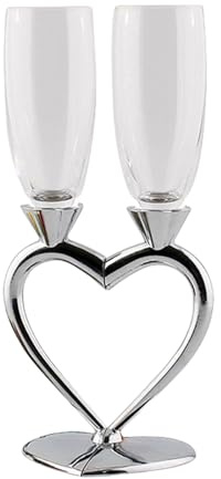 Dasbsug Verre à champagne élégant en cristal en forme de cœur pour anniversaire de mariage et vacances