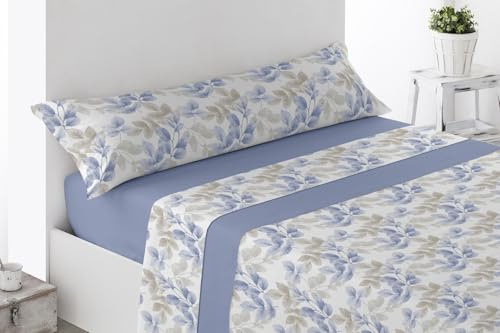 ENERGY COLORS TEXTIL-HOGAR Oferta! Juego Sábanas Estampadas Verano, Juego 3 Piezas -1 Sabana, 1 Bajera Ajustable y 1 Funda de Almohada Microfibra cepillada (Marginata, Cama 105)