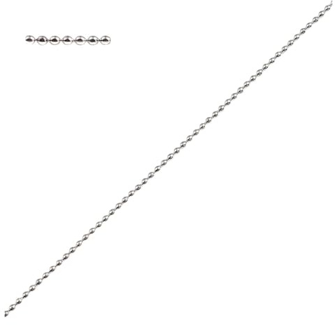 AMENGJ Catena a Palline Catena a Sfere in Acciaio Inossidabile da 1 mm, Colore Argento, for Accessori di gioielleria, 2 m