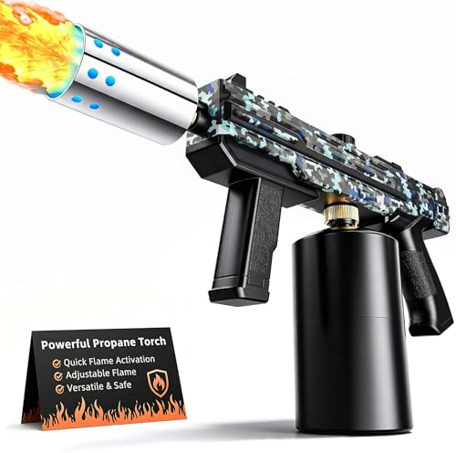 Multifunktionaler Flambierbrenner, Küchenbrenner & Lagerfeuer für den Heimgebrauch, Einstellbare Flamme Bunsenbrenner zum Grillen von Steaks, BBQ, DIY, Löten, Einfach Sicher zu Bedienen (Tarnfarben)