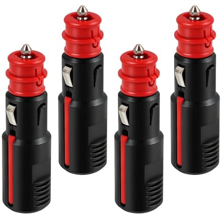 4PCS Enchufe de Mechero Universal, para 12V-24V Vehículos, Adaptador con Fusibles 8A 10A, para Automóviles, Motos, Camiones y Barcos, Compatible con Mantas y Más