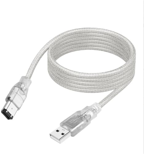 Wesafrae Cable Adaptador de Firewire A USB Cable Firewire IEEE 1394 Macho de 6 Pines A Cable USB Adaptador Macho USB 2.0 A para Impresora Escáner Cable Adaptador Firewire