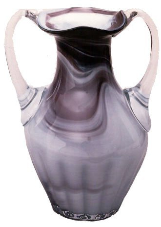 Oberstdorfer Glashütte Anfore di Vetro colorato e soffiato in Viola e Bianco, Vaso di Fiori di Vetro, di Vetro Artistico colorato di Oggetto, Altezza Circa 26 Centimetri, Design