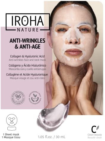 Nova Engel 100% Cotton Face & Neck Mask Collagen-An, Fräsch Arom, För Resor, Med Fräsch Arom