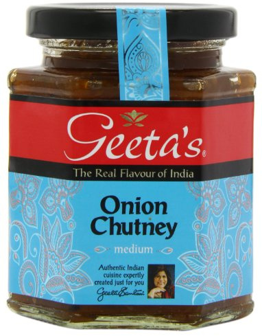 Geeta's Onion Chutney, authentische indische Küche, 310 g Glas, 6 Stück