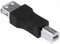 Adaptador Conector USB 2.0 A Hembra a B Macho Negro