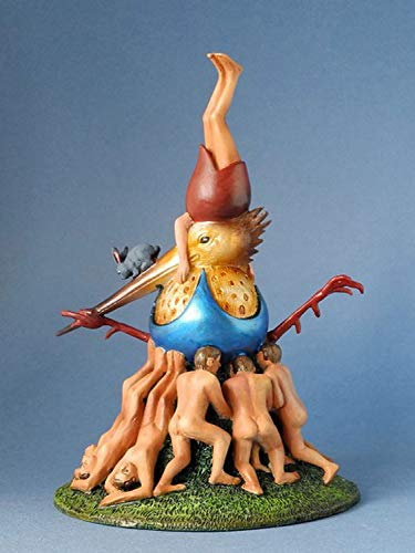 Vogel in blauem Ei - Museumsshop Skulptur (Replikat) nach Hieronymus Bosch