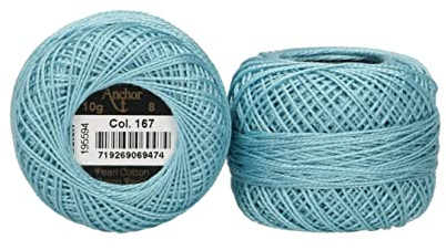 Anchor Perlgarn 8, 4591008-00167, Farbe:kristallblau, Stickgarne