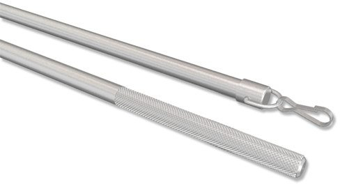 Interdeco Schleuderstab/Gardinenstab (1 Stück) Silbergrau aus Aluminium für Gardinen/Vorhänge, Simply, 125 cm