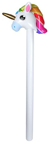 GCC Fashion Store Bâton gonflable licorne blanche de 110 cm, jouet gonflable fantaisie animal magique