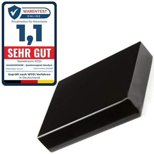 Quadermagnet neodym magnetfyrhjuling extra stark – vidhäftningsförmåga upp till 800 kg – starka blockmagneter – rektangulära NdFeB-magneter, antal/storlek: 5 stycken – 20 x 20 x 3 mm, epoxy | 4,3 kg