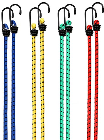 MONZANA 8X Spanngummi mit Haken Wetterfest 4 Längen bis 100cm | Expander, Gepäckspanner, Gummispanner zur Befestigung, 70N Belastbarkeit, Universal, Gummibänder, Spanngurt, Elastisch
