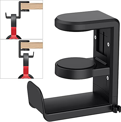 Tate Guard, Kopfhörer Ständer, Gaming Headset, mit Kabelhalter, universelle Passform, Platzersparnis, Pass für alle Gaming Headset und Kopfhörerdi Schwarz