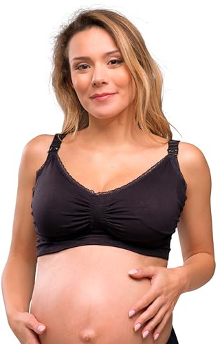 Carriwell Gel-Support Soutien-Gorge avec Rembourrage – Grossesse et Allaitement, Armatures en Gel Brevetées pour Un Confort et Un Soutien Maximum, Respirant, Doux et sans Couture, Tailles M-XXL