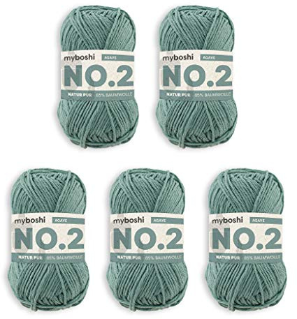 myboshi Häkel- und Strickgarn | Modell: No.2 mit Kapokfaser | leichtes Garn | 5-fädiges Knäuel | 2210 Zitronengrün