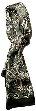 UK_Stone Klassisch 100% Seide Paisley Blumen Doppelschicht Halstuch Herren Schal 10MM
