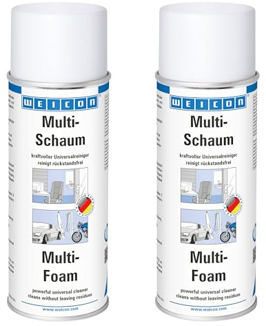 WEICON Multi-Schaum, 400 ml, 2er Set, Schaumreiniger für Polster, Scheiben, Teppich, Metall, Kunststoff, Universalreiniger | Universalreiniger, Schaumreiniger für Polster, Scheiben, Teppich, Metall, Kunststoff